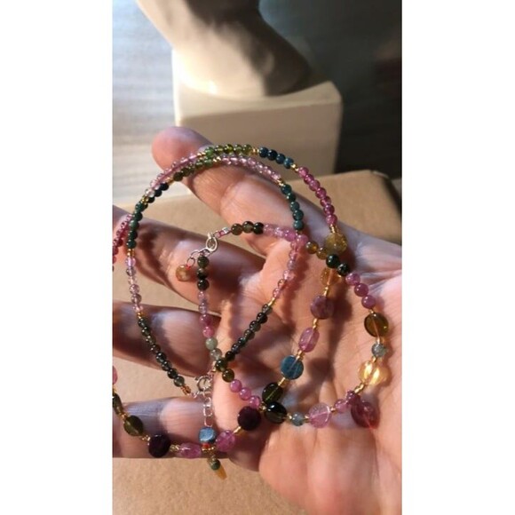 Multi-Colored Tourmaline Bracelet/Neckla - Picture 3 of 5